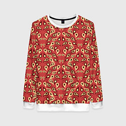 Свитшот женский Индийский платок, цвет: 3D-белый