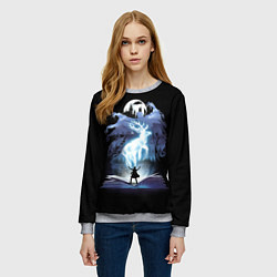 Свитшот женский Harry Potter patronus and dementors, цвет: 3D-меланж — фото 2