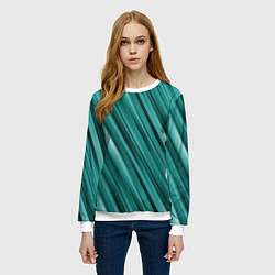 Свитшот женский Лазурные волны, цвет: 3D-белый — фото 2