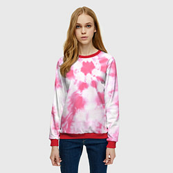 Свитшот женский Розовый тай дай, цвет: 3D-красный — фото 2