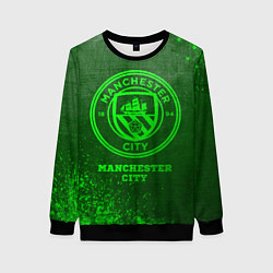 Свитшот женский Manchester City - green gradient, цвет: 3D-черный