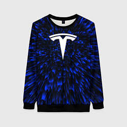 Свитшот женский Tesla blue energy, цвет: 3D-черный