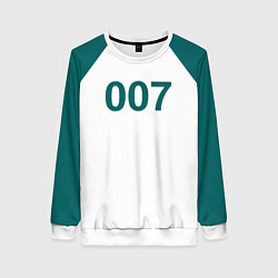 Свитшот женский Игра в кальмара 007, цвет: 3D-белый