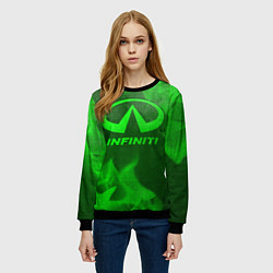 Свитшот женский Infiniti - green gradient, цвет: 3D-черный — фото 2