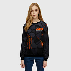Свитшот женский KTM - плиты с эффектом свечения, цвет: 3D-черный — фото 2