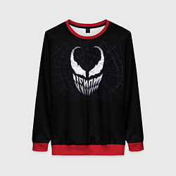 Свитшот женский Venom face - logo, цвет: 3D-красный