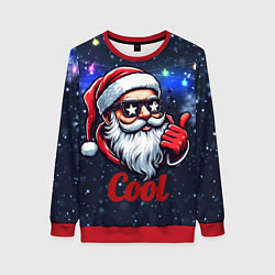 Свитшот женский Cool Santa in glasses, цвет: 3D-красный