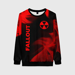 Свитшот женский Fallout - red gradient вертикально, цвет: 3D-черный