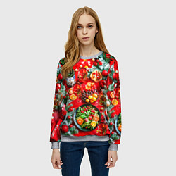 Свитшот женский Новогодний праздничный стол, цвет: 3D-меланж — фото 2