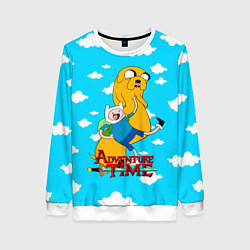 Свитшот женский Время приключений, цвет: 3D-белый
