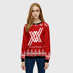 Свитшот женский Новогодний Darling in the FranXX с оленями, цвет: 3D-черный — фото 2
