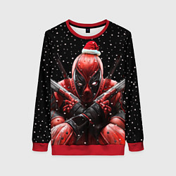 Женский свитшот Новогодний Дэдпул