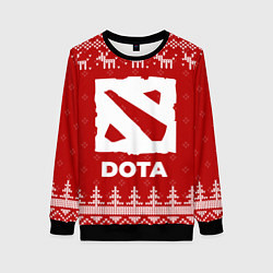 Свитшот женский Новогодний Dota с оленями, цвет: 3D-черный