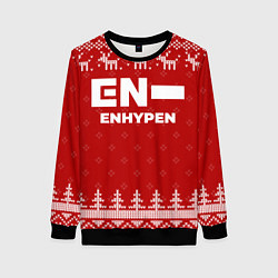 Свитшот женский Новогодний Enhypen с оленями, цвет: 3D-черный