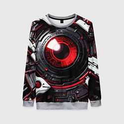 Свитшот женский Красная сфера киберпанк, цвет: 3D-меланж