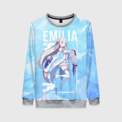 Свитшот женский Эмилия Re:Zero, цвет: 3D-меланж