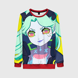 Свитшот женский Ребекка - киберпанк, цвет: 3D-красный