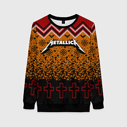 Свитшот женский Metallica christmas ugly sweater, цвет: 3D-черный