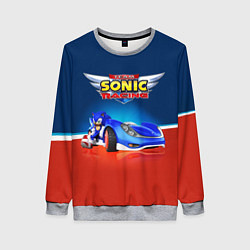 Свитшот женский Hedgehog - Sonic racing team, цвет: 3D-меланж