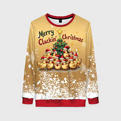 Женский свитшот Курицы у ёлки