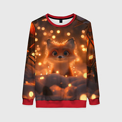 Женский свитшот Лисичка в желтых огоньках