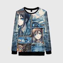 Женский свитшот Пэчворк с аниме