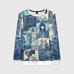 Женский свитшот Персонажи аниме на пэчворк