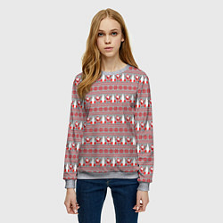 Свитшот женский Рождественский паттерн, цвет: 3D-меланж — фото 2