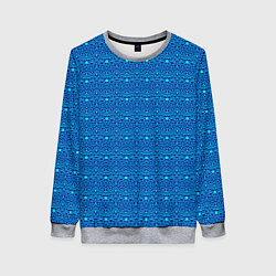 Свитшот женский Сине-голубой узор, цвет: 3D-меланж