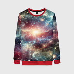Свитшот женский Космическая туманность, цвет: 3D-красный