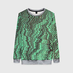 Свитшот женский Разводы в зеленом цвете, цвет: 3D-меланж