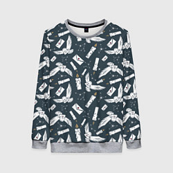 Свитшот женский Гарри Поттер - паттерн c Буклей и письмом, цвет: 3D-меланж