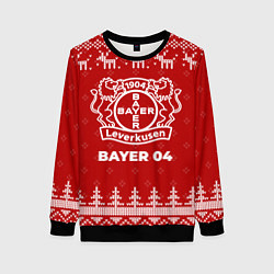 Свитшот женский Новогодний Bayer 04 с оленями, цвет: 3D-черный