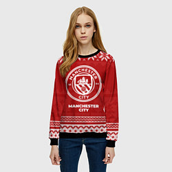 Свитшот женский Новогодний Manchester City, цвет: 3D-черный — фото 2