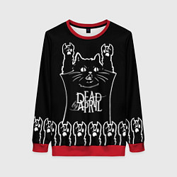 Свитшот женский Dead by April: cat rock, цвет: 3D-красный