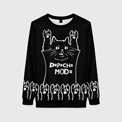 Свитшот женский Depeche Mode: cat rock, цвет: 3D-черный