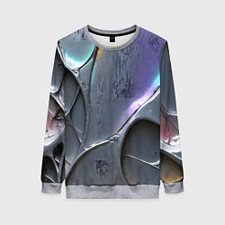 Свитшот женский Полированный серебряный металл, цвет: 3D-меланж