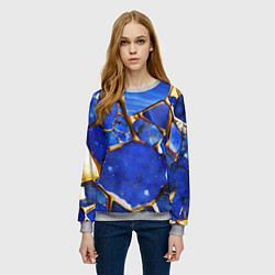 Свитшот женский A gold mineral in a blue stone, цвет: 3D-меланж — фото 2
