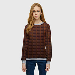 Свитшот женский Горький шоколад, цвет: 3D-меланж — фото 2