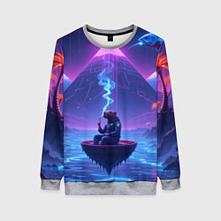 Женский свитшот Капибара в лодке