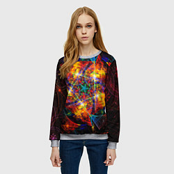 Свитшот женский Оптический дым текстура, цвет: 3D-меланж — фото 2