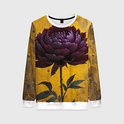 Женский свитшот Пион на золотом фоне