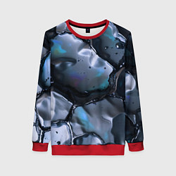 Свитшот женский Жидкая субстанция серая, цвет: 3D-красный