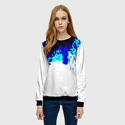 Свитшот женский Синяя кровь андроида, цвет: 3D-черный — фото 2