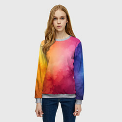 Свитшот женский Облака краски, цвет: 3D-меланж — фото 2
