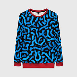 Свитшот женский Синее граффити, цвет: 3D-красный