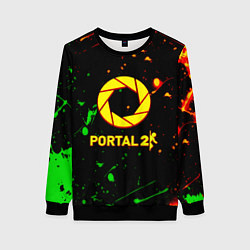 Свитшот женский Portal кислотные краски, цвет: 3D-черный
