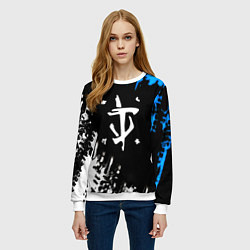 Свитшот женский Doom краски лого текстура, цвет: 3D-белый — фото 2