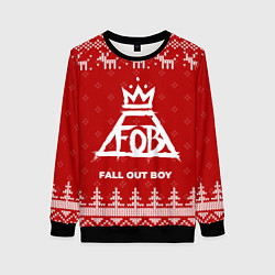 Женский свитшот Новогодний Fall Out Boy с оленями