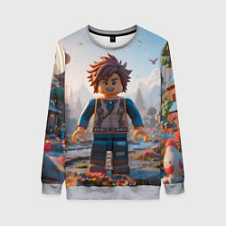 Свитшот женский Роблокс в игровой стране, цвет: 3D-меланж